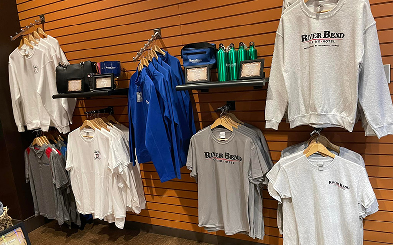 T-shirts and sweatshirts at the gift shop