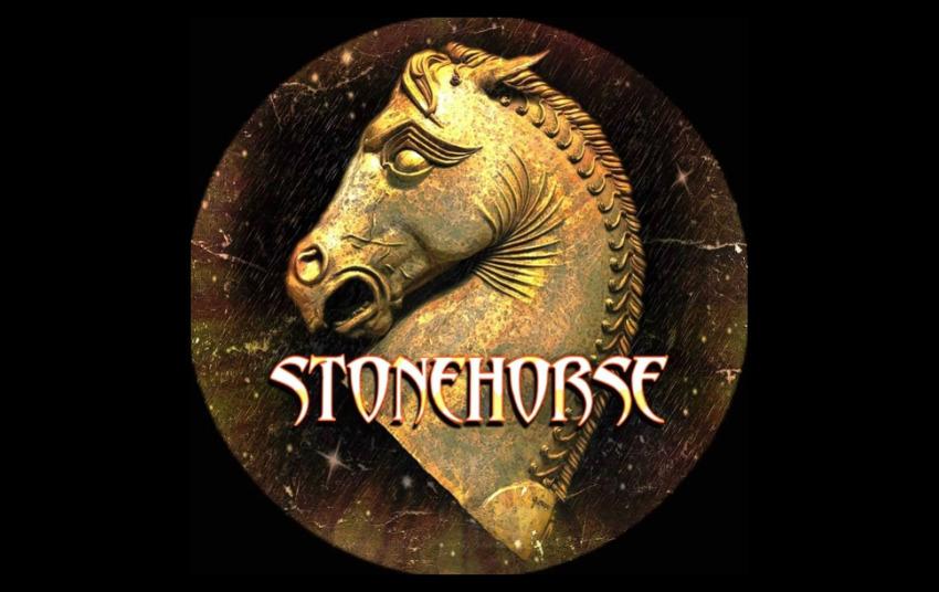 Stonehorse band logo featuring a gold horse head with the band's name in stylized lettering.