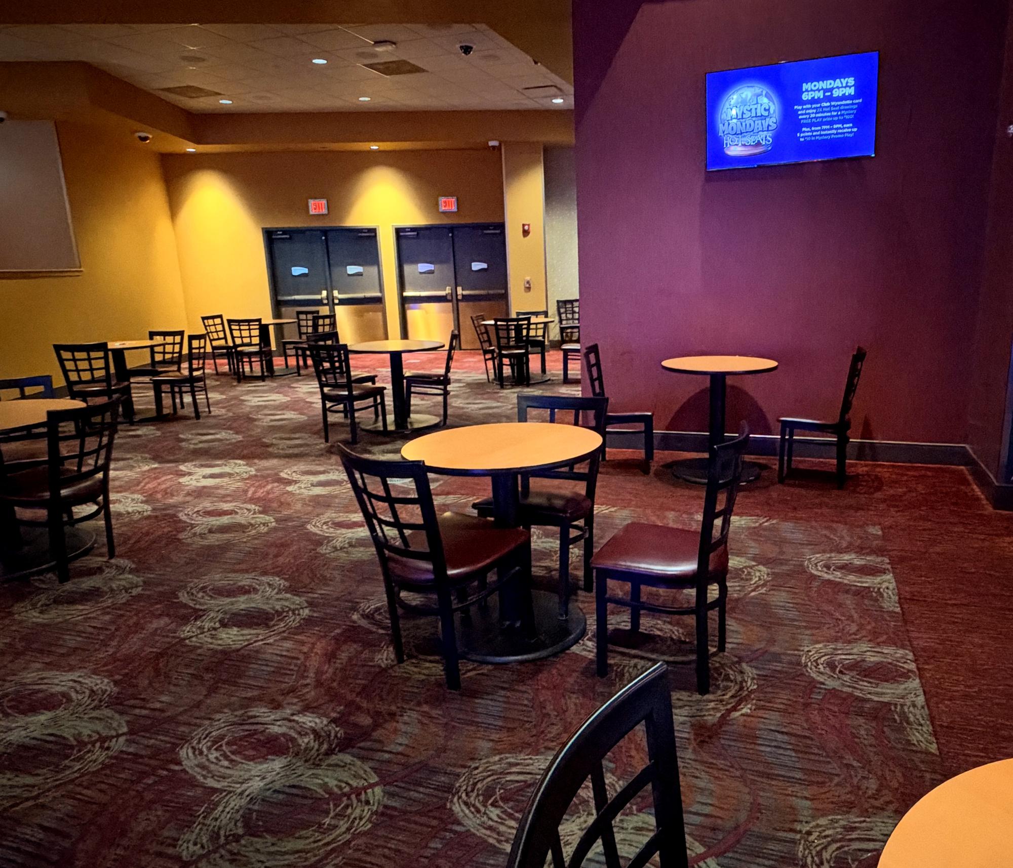 River Bend Casino Deli dining area with tables and chairs